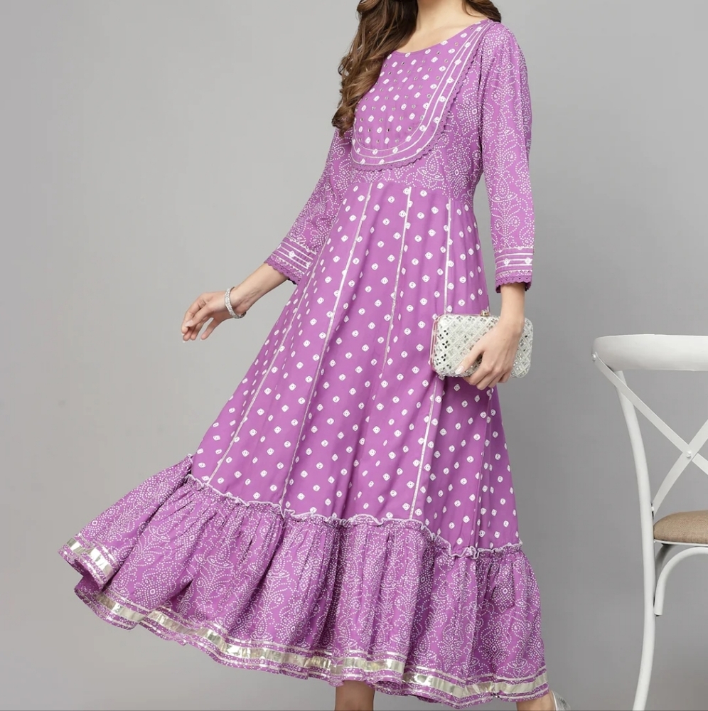Women's Embroidered & Embellished Rayon  kurta dress